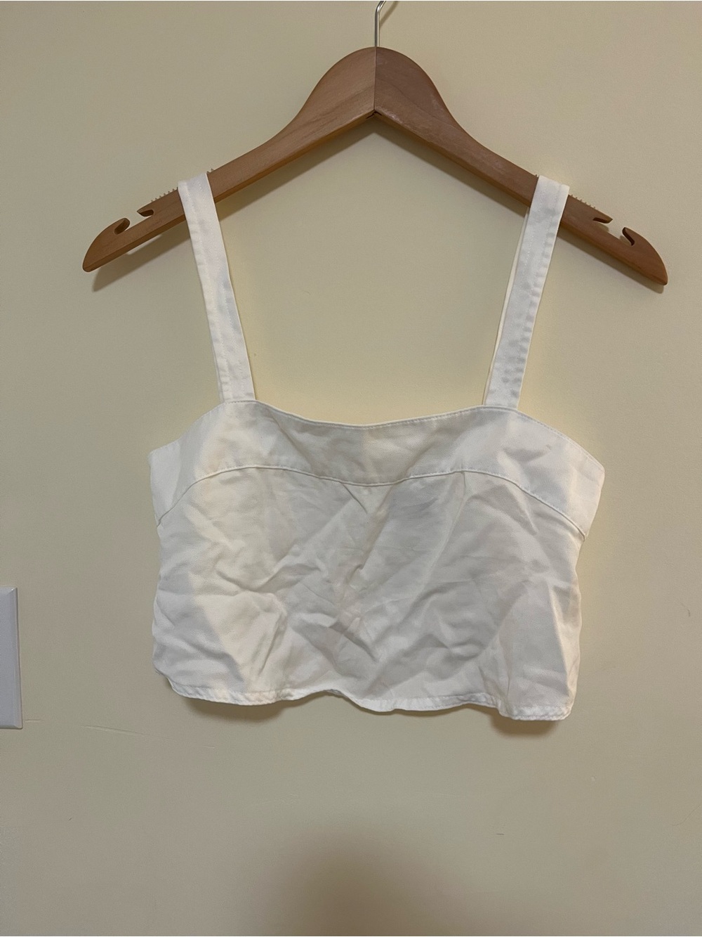 Wilfred White Cropped Top with Square Neckline